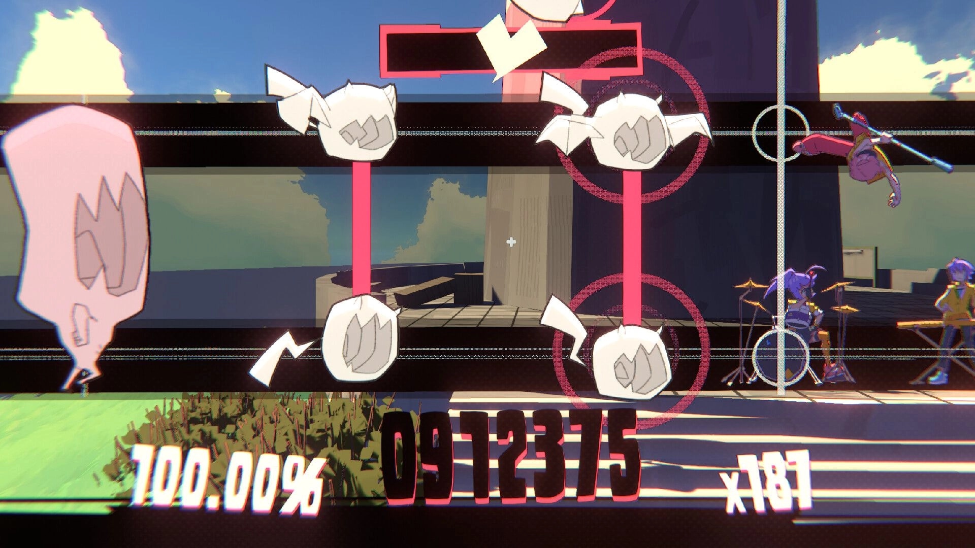 UNBEATABLE: Rhythm gameplay with Beat playing guitar, drum set in urban rooftop setting