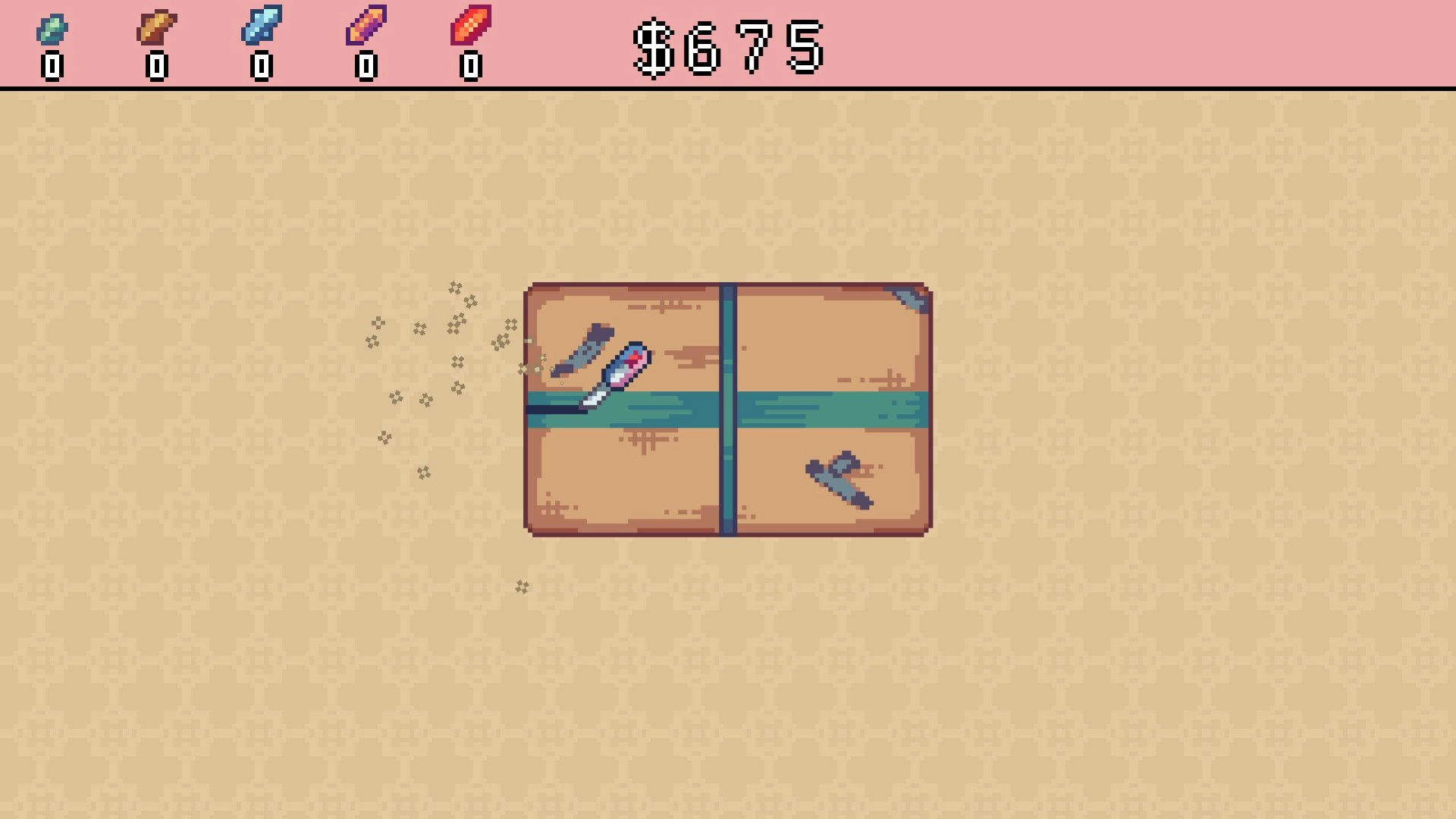 Unboxathon: Knife cutting open a large mystery box on patterned beige background with currency display