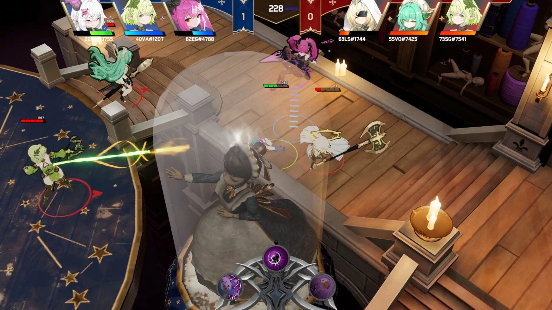 Undying War: Intense brawl on wooden floor with characters battling under a candlelit setting.
