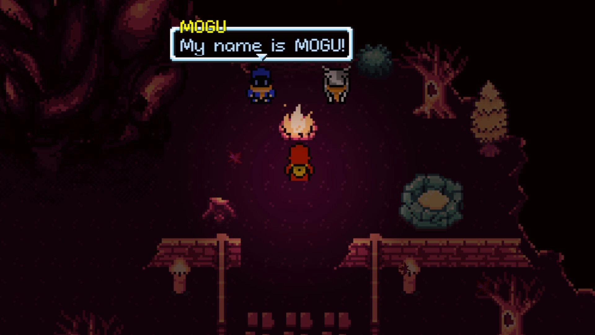 UNRETURNING: MOGU introduces themselves by campfire in a dark, mystical forest clearing