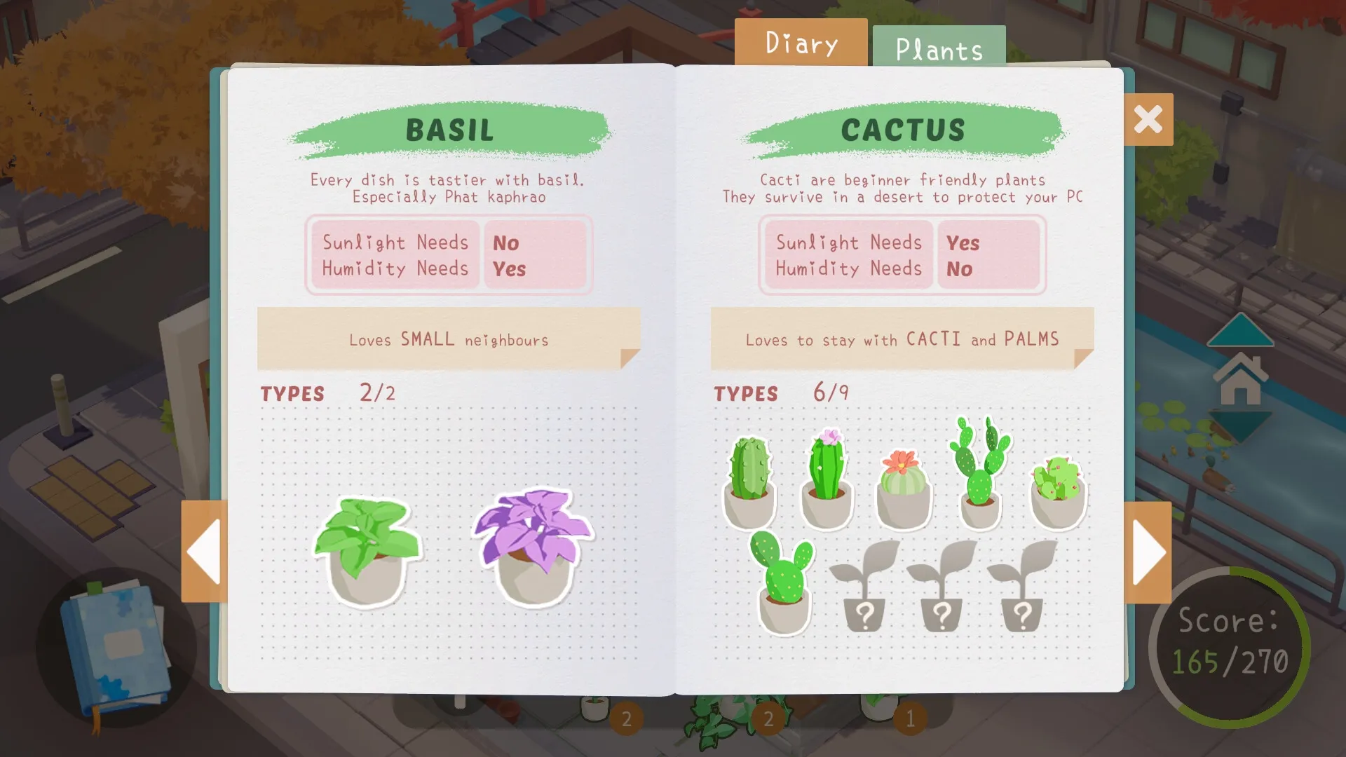Urban Jungle: Plant diary open to basil and cactus care details in cozy apartment setting