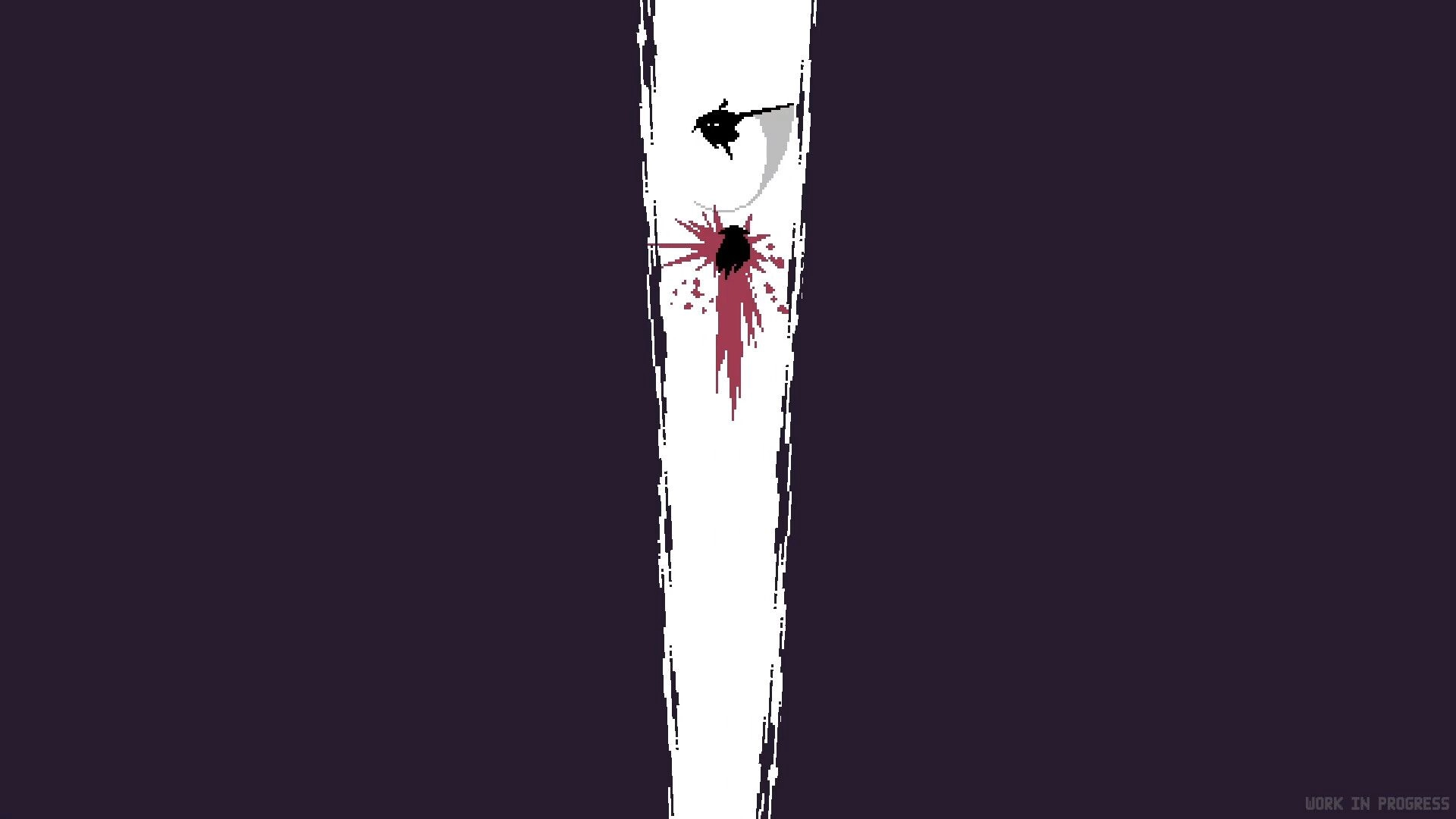 Versus in the Dark: Two silhouettes clash with a lightsaber katana in a minimalistic vertical arena