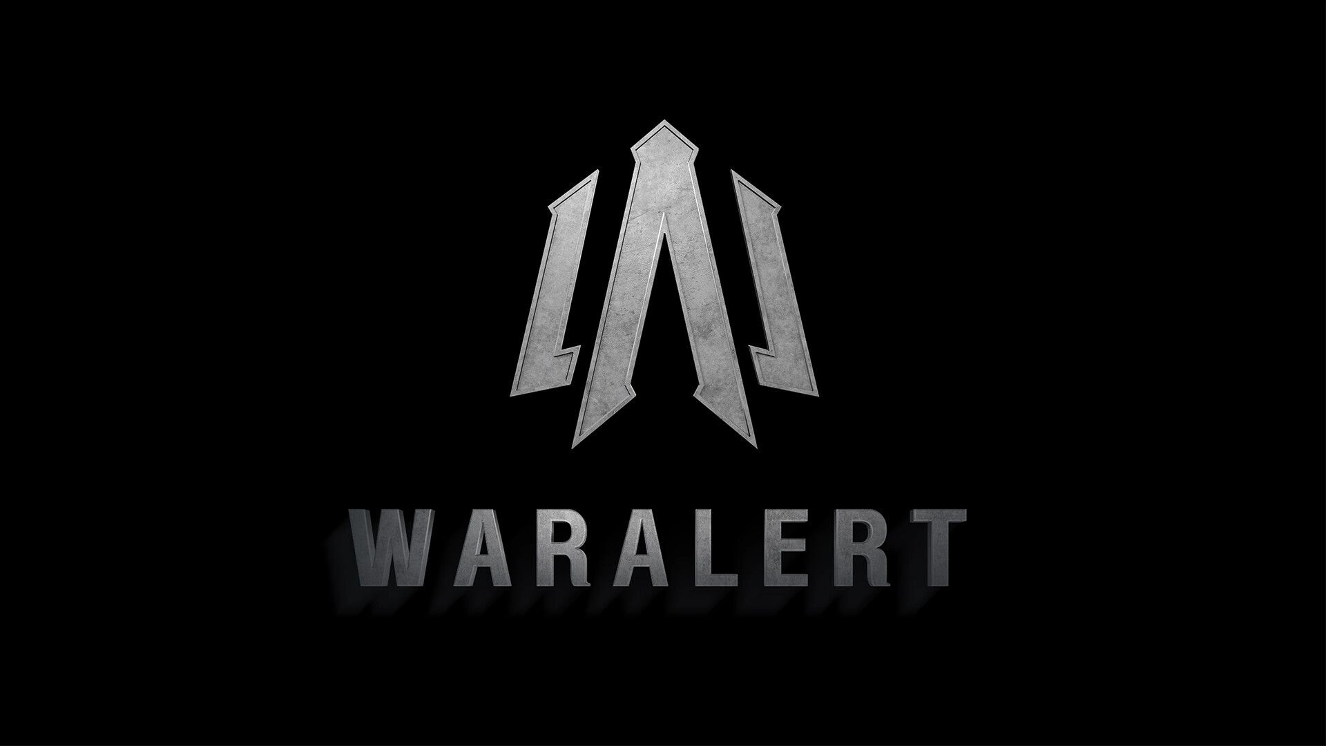 War Alert: Game logo with stylized emblem centered on a dark background