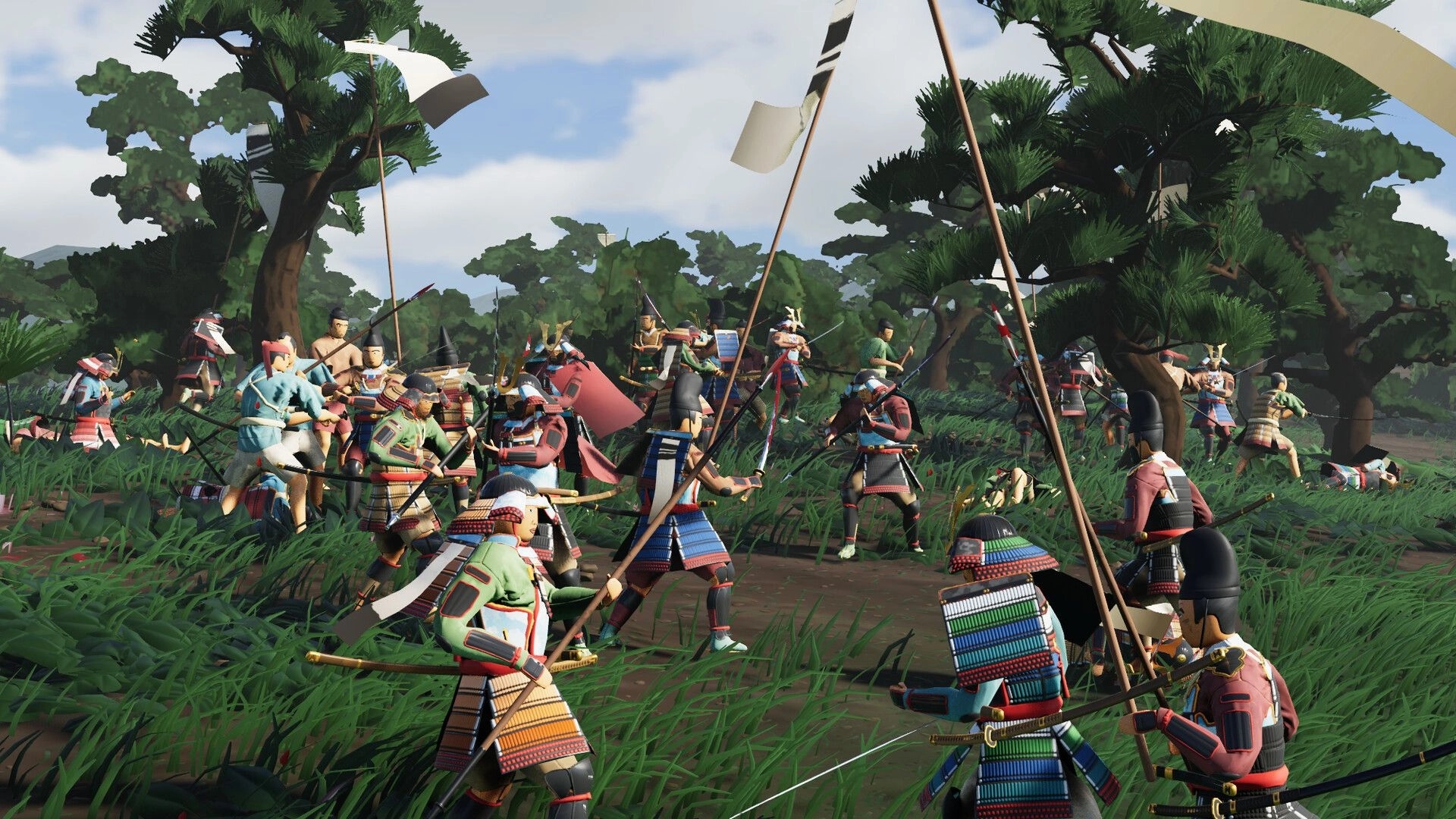Warlord: Intense samurai battle in lush forest setting with warriors wielding spears and swords