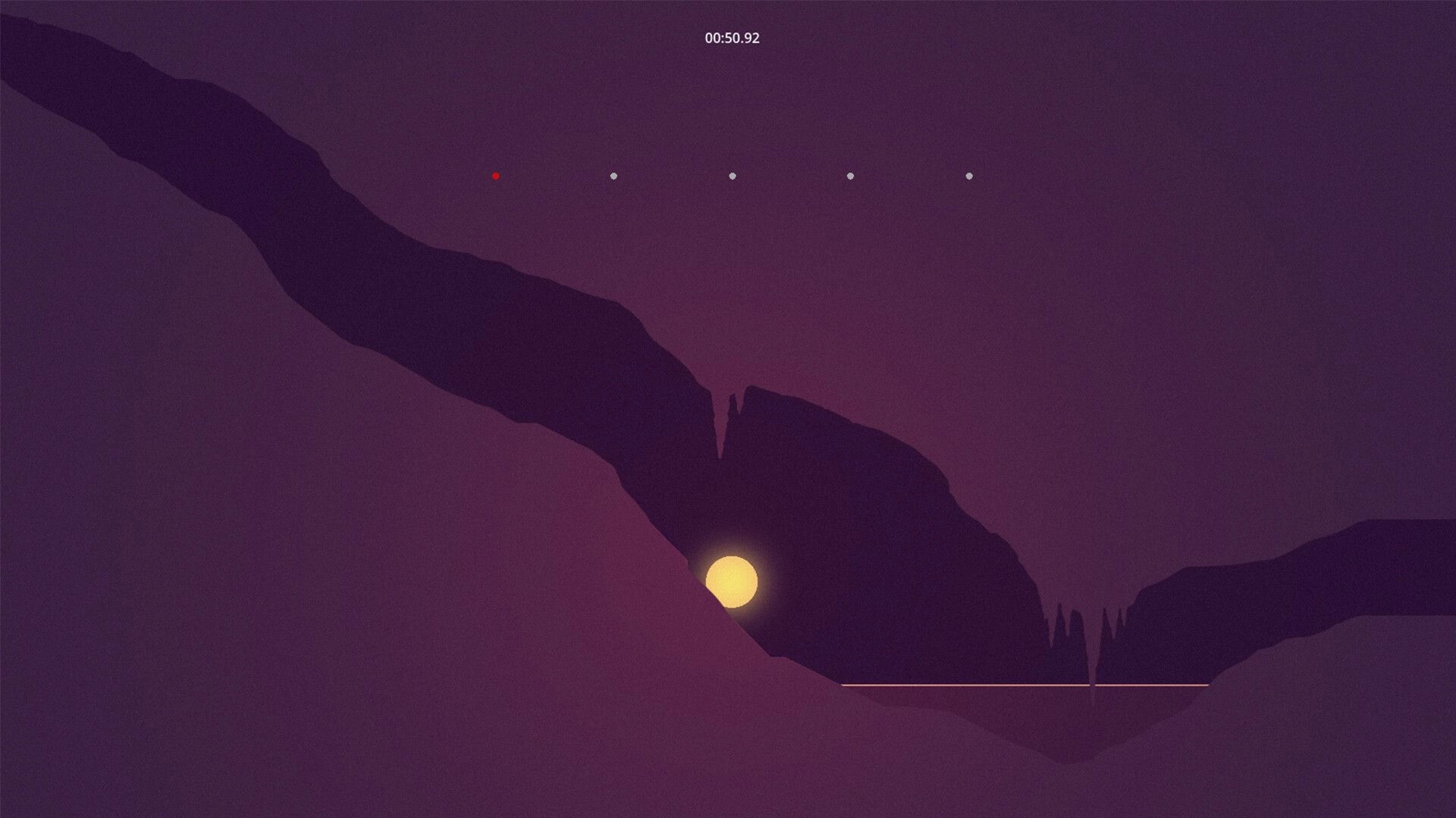 You Remembered: Navigating a dark cave with a glowing orb, five dots above, and a timer at the top.