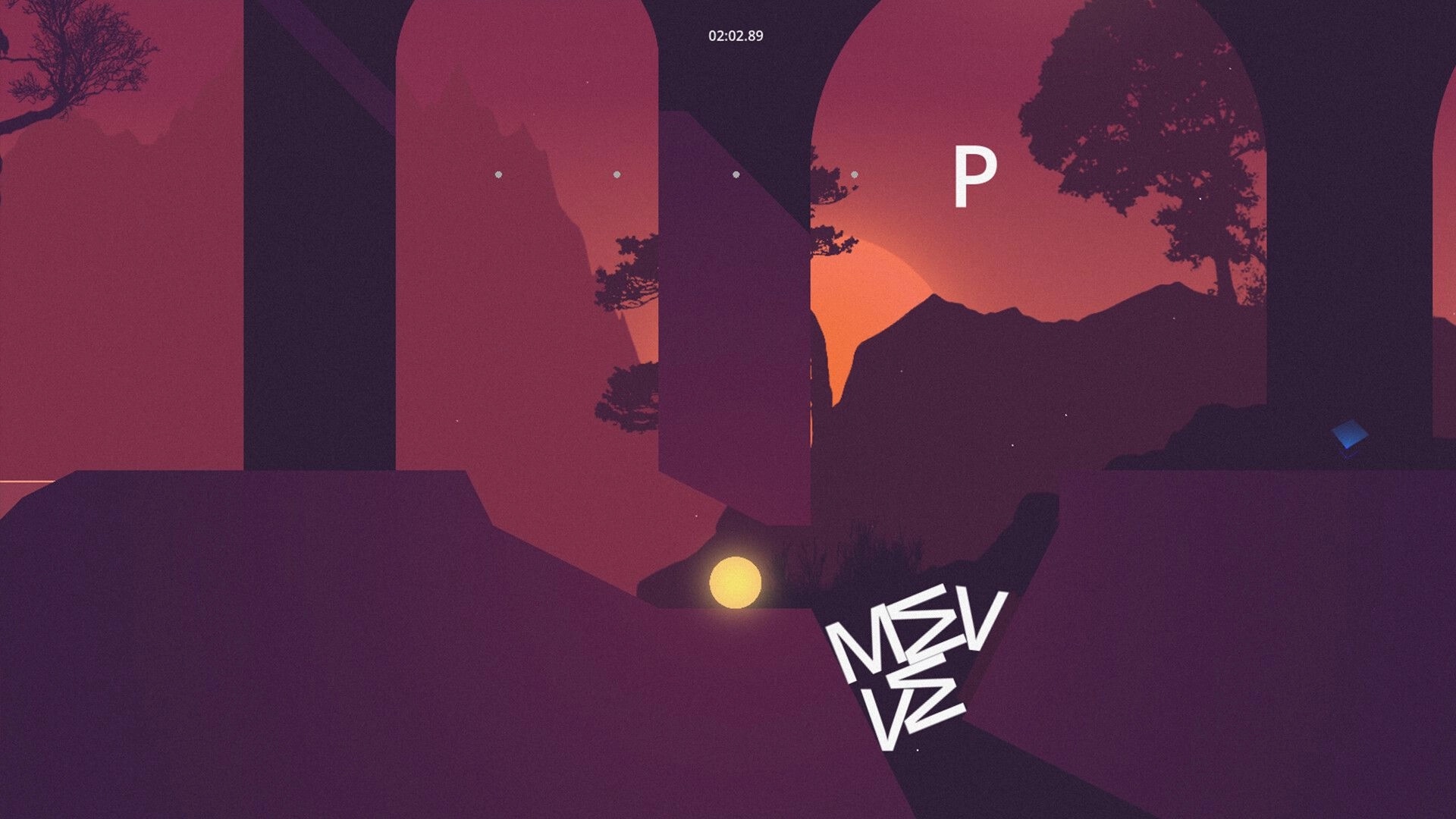 You Remembered: Falling letter 'P' in silhouette landscape with trees and sunset background