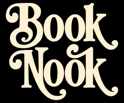 Book Nook: Bold vintage serif with curling swashes and lightly distressed edges.