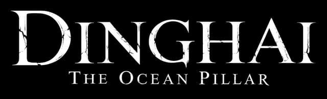 Dinghai: Large cracked serif lettering with small-caps subtitle beneath.