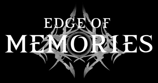 Edge of Memories: sharp serif lettering over a jagged, spiked crest emblem.