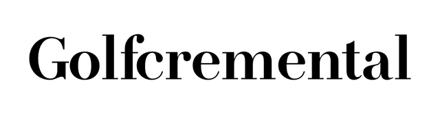 Golfcremental: Bold black serif wordmark with high contrast and clean, sharp edges.