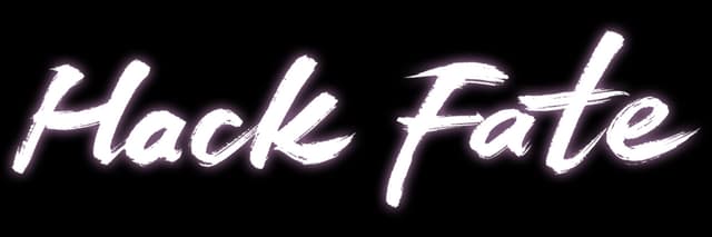 Hack Fate: Bold brush-script lettering with glossy highlights and a thick neon glow.