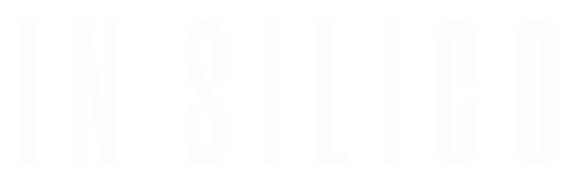 IN SILICO: Tall condensed sans-serif capitals with subtle distressed, glitch-like cuts.