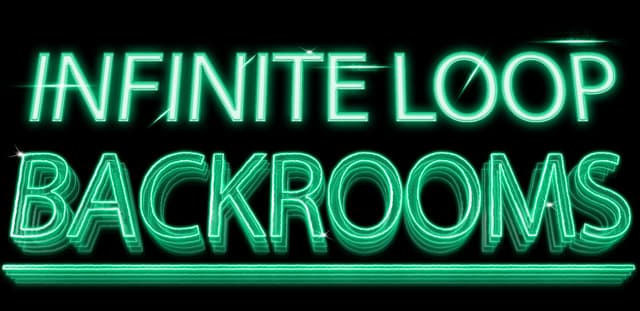Infinite Loop: Neon outlined sans-serif text with glow, scanlines, and sparkle hits.