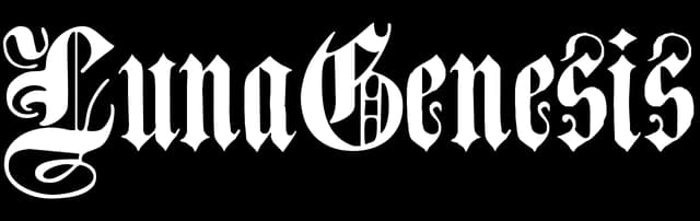 LunaGenesis: Ornate Gothic blackletter wordmark with sharp serifs and flourishes.