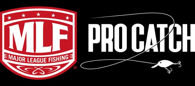 MLF: Red shield badge with bold MLF and PRO CIRCUIT script fishhook swoosh.