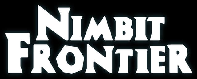 Nimbit Frontier: Bold, medieval-style font with a luminous blue glow outline.