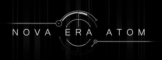 Nova Era: Sleek sci-fi wordmark with tall strokes, central circular glyph and lines.