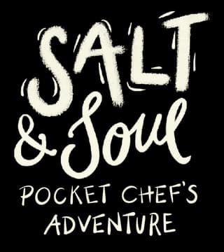 Salt & Soul: Rough brush lettering with splatter texture; chunky distressed subtitle.