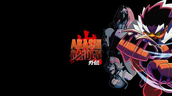 Three animated characters striking dynamic poses against a dark background with vivid, bold colors.