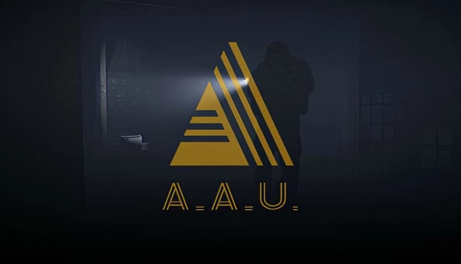 A.A.U. Black Site: Armored soldier holding a silenced rifle, shrouded in shadows, ready for action in dim lighting.