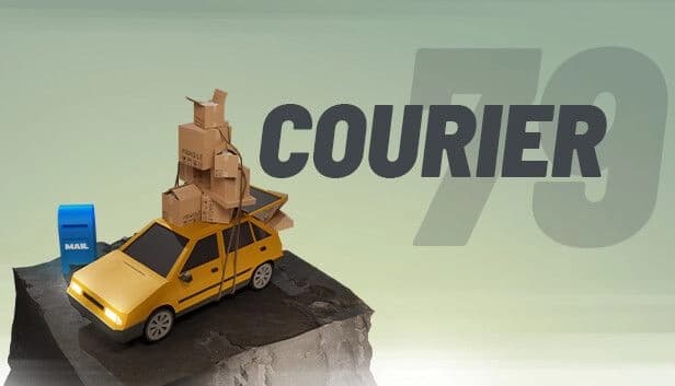 Courier 79: Yellow car loaded with boxes on cliff beside blue mailbox, highlighting delivery chaos on Italian island.