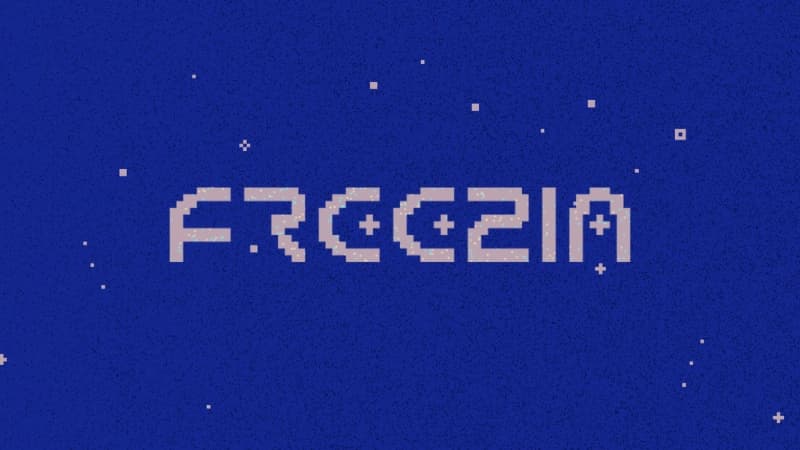 Starry night sky with stylized block lettering centered; scattered small stars dot the deep blue background.